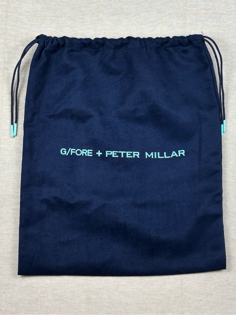 G/FORE x Peter Millar Golf Shoe Travel Drawstring Dust Bag Navy Logo